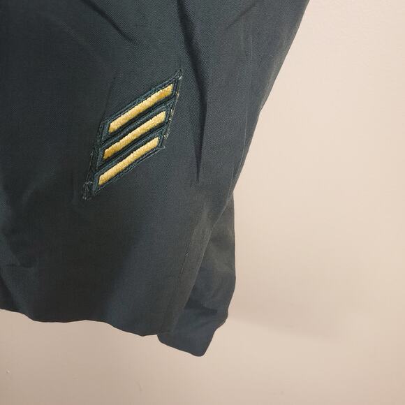 Vintage Army Green Service Coat Blazer Gold Tone Hardware Size 42R - Picture 11 of 12
